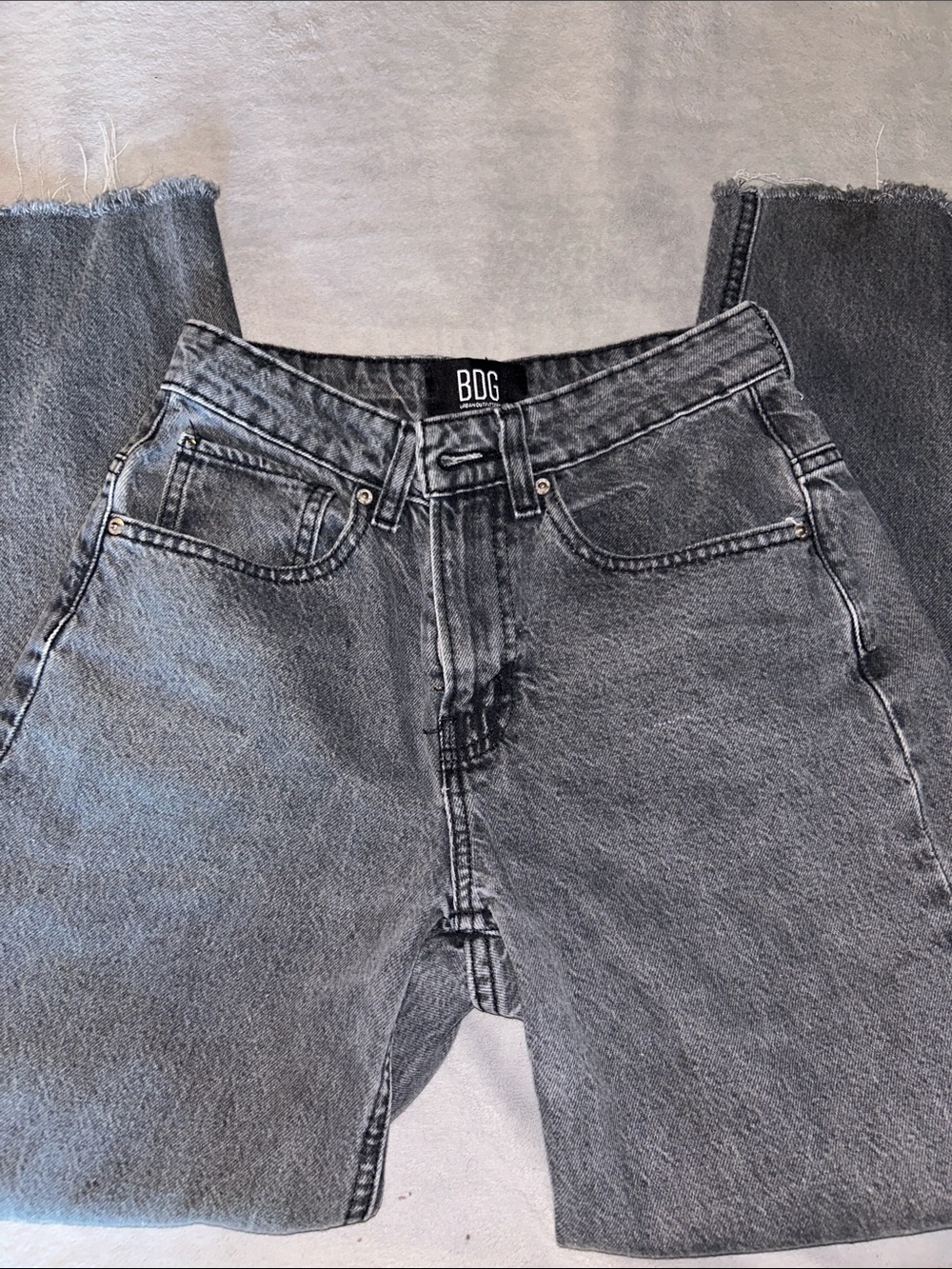 BDG Men's Washed Gray Straight Jeans